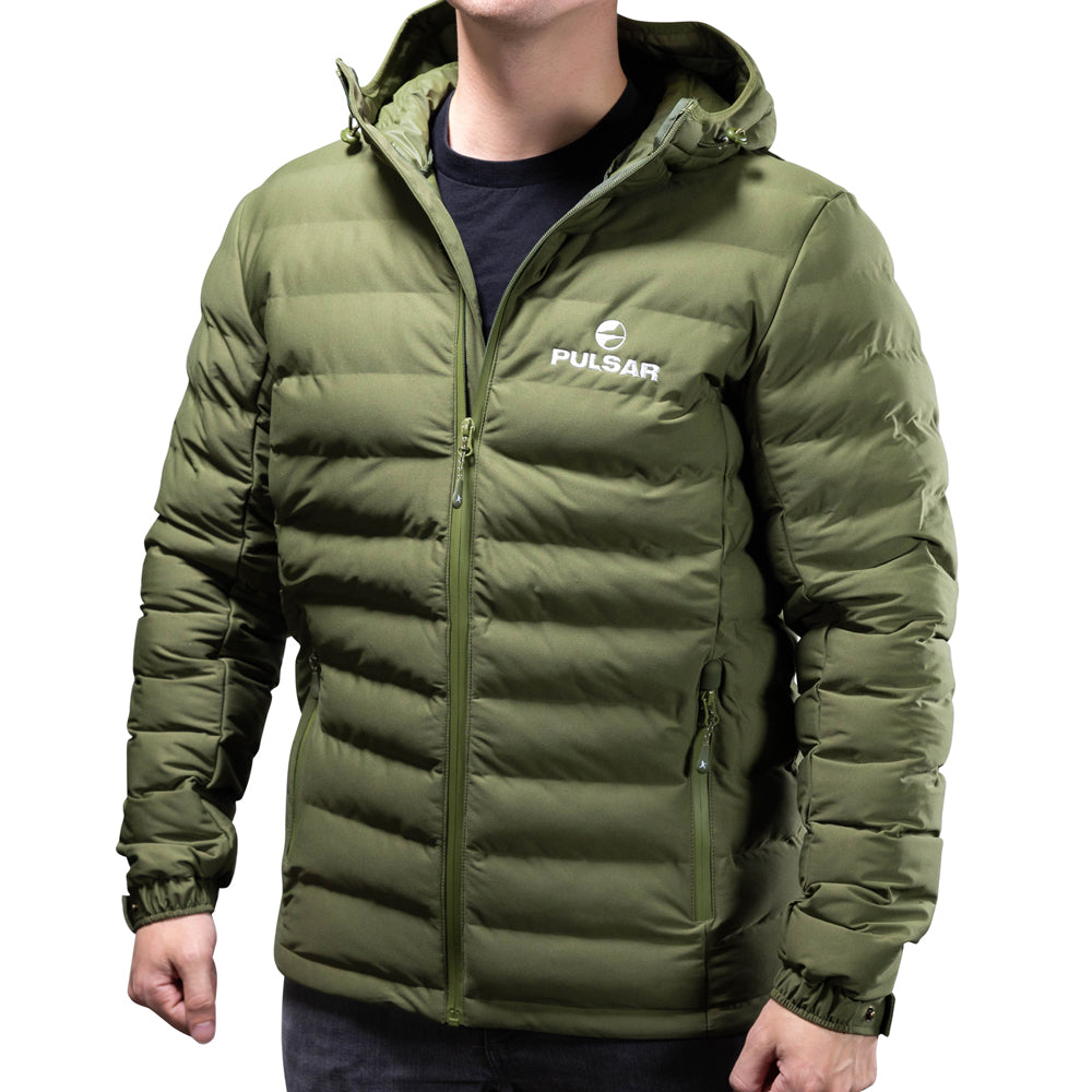 Pulsar Olive Green Puffer Jacket Hooded - Main Image